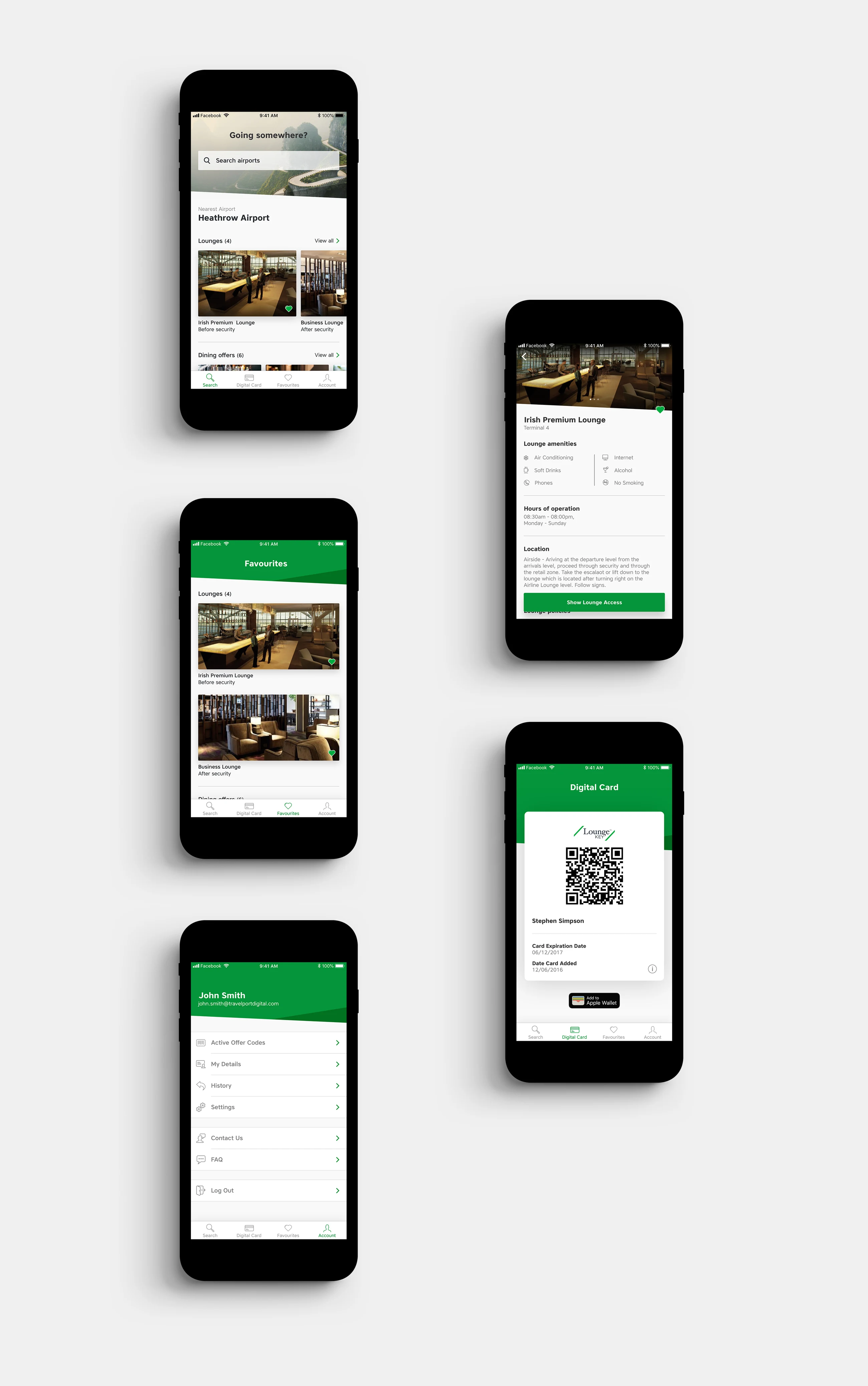 The iOS booking flow, from search to confirmation.