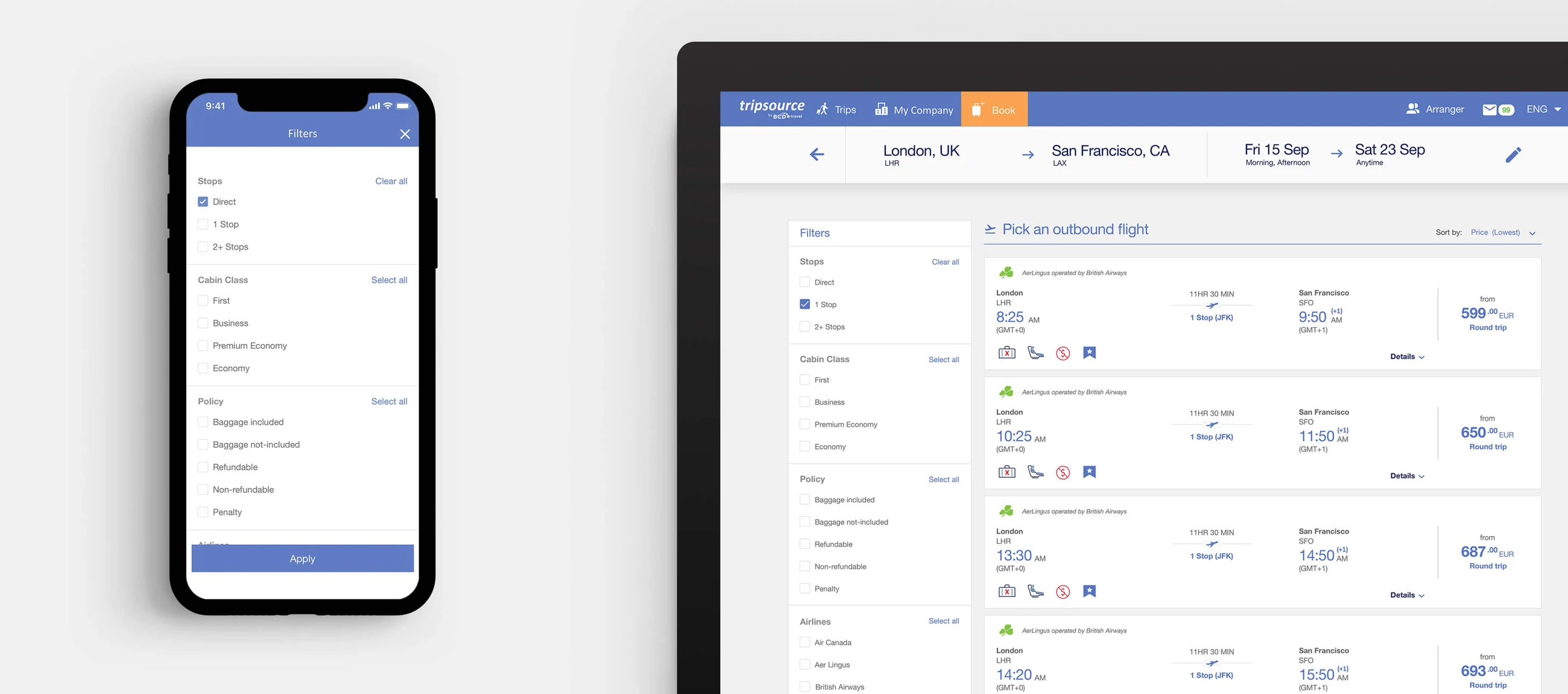 Filters across mobile and desktop.