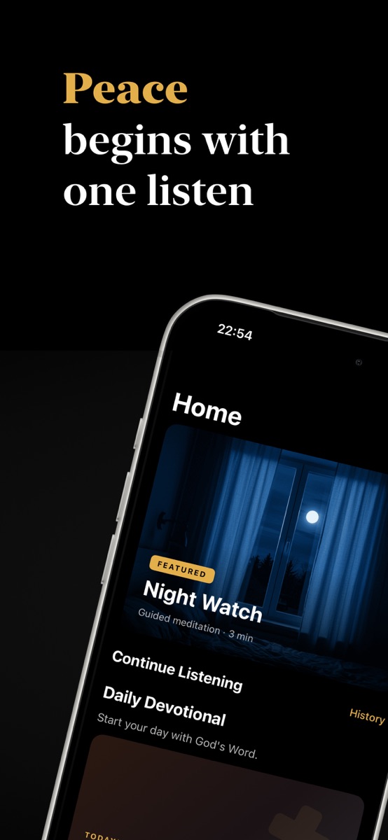HolyCalm home shown in its public App Store imagery